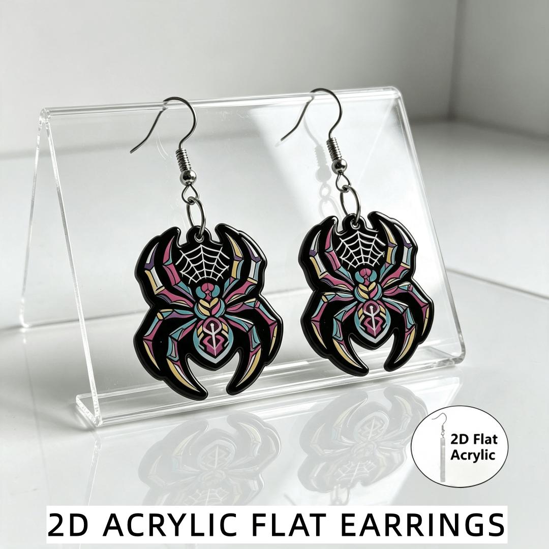 Gothic Spider Web Dangle Earrings with Insect Hooks